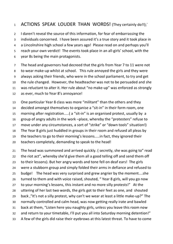 S.P.A.G and reading practice. ( year 6)