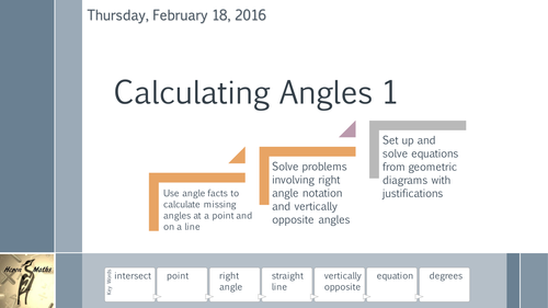 Calculating Angles 1 - About a point and on a line