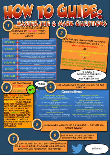 Guide on how to answer the Six Mark Questions for Edexcel GCSE PE