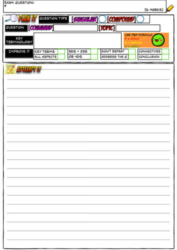 Edexcel 6 Mark Exam Question work sheet