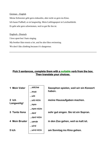 Starter Hobbies/ Modal verbs