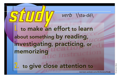 Homework Board Posters - Definition of "Study"