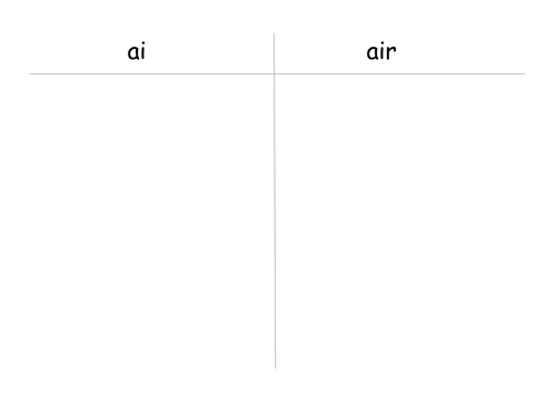 'ai' or 'air' Phonics Game