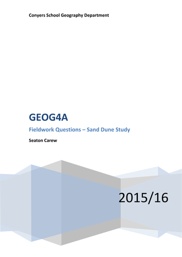 GEOG4A Fieldwork Exam Technique