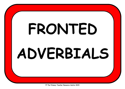 Fronted Adverbial Display Pack