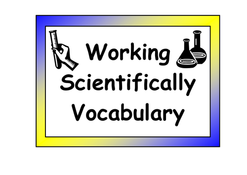 Working Scientifically Vocabulary Cards