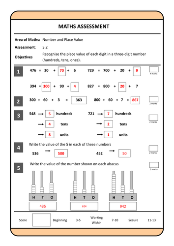 Maths Squared  - Assessing Year 3  Maths Without Levels - Sample