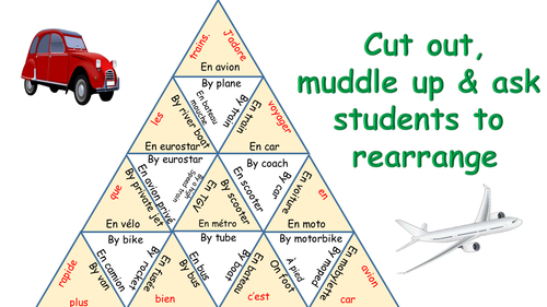 learn the names of transports with a Tarsia puzzle