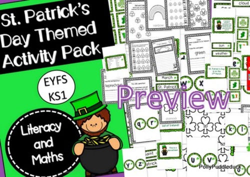 St. Patrick's Day Themed Activity Pack for KS1