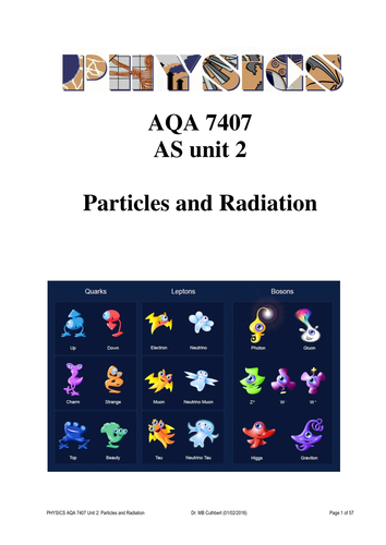 NEW PHYSICS Alevel AQA 7407 Unit 2 Particles and Radiation