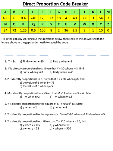 Direct  Proportion Codebreaker