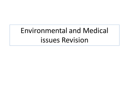 Environment and medicine revision