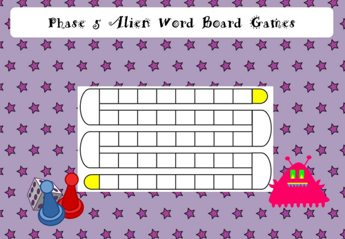 Phonics Screening - Phase 5 Alien Words Board Game