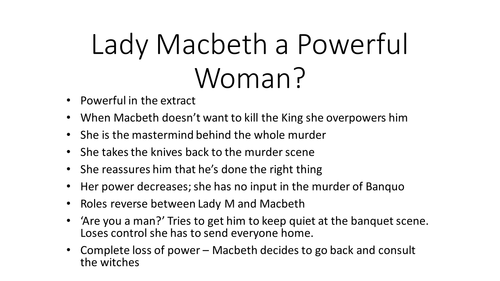 Lady Macbeth - A Powerful Woman by natwest87 - Teaching Resources - Tes