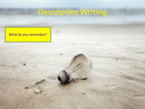 Descriptive Writing Structuring and Identifying 