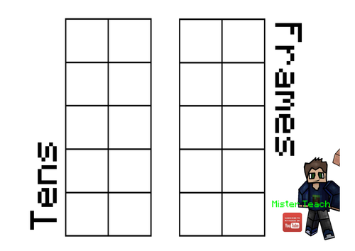 Number Bonds Using Tens Frames - Minecraft Themed