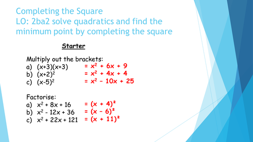 Completing The Square - Codebreaker by alutwyche - Teaching Resources - TES
