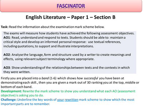 AQA English Literature - Paper 1 - Section B - Pre 19th Century - Part 1 - 8 Lesson Sequence