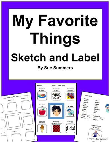 Favorite Things Sketch and Label Activity