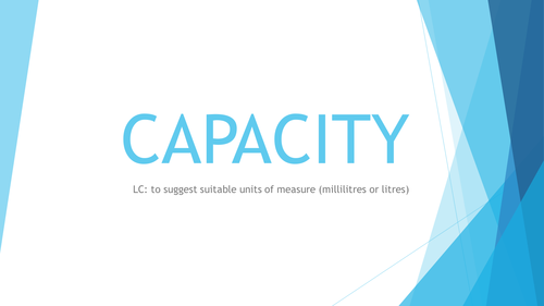 Capacity choosing units of measure