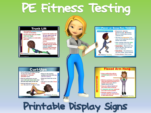 PE Fitness Testing- Printable Display Signs