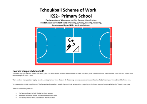 Tchoukball KS2 6 Week SoW