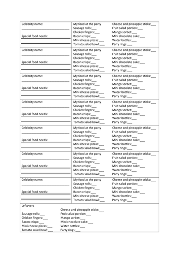 Bus stop division- celebrity birthday party.