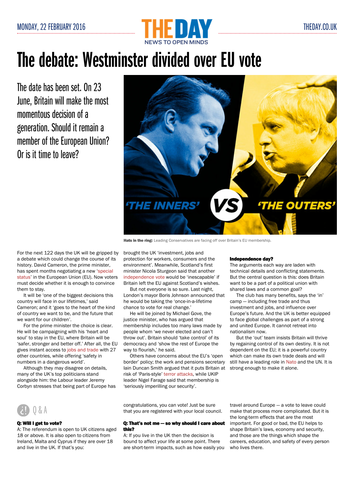 News articles for teaching: the EU Referendum