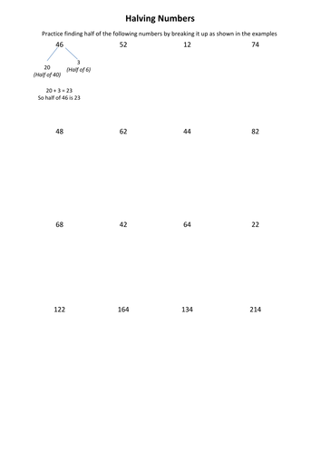 Halving Numbers