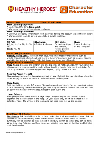 Key Stage 1: Team Building Scheme of work