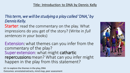 English Lesson Dna By Dennis Kelly Teaching Resources