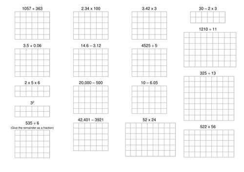 Year 6 Speedy Maths Assessment - Number - Calculation