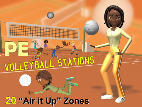 PE Volleyball Stations- 20 "Air it Up" Zones