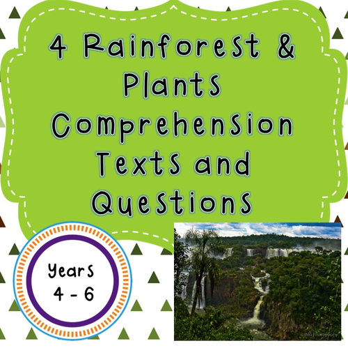 4 Rainforest and Plants Comprehension Texts and Questions