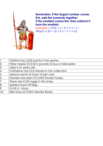 Roman numerals in context- three digits. 