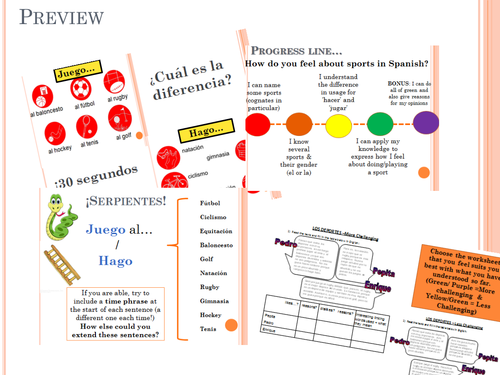 El deporte / El ocio -  Resource pack for Sport 