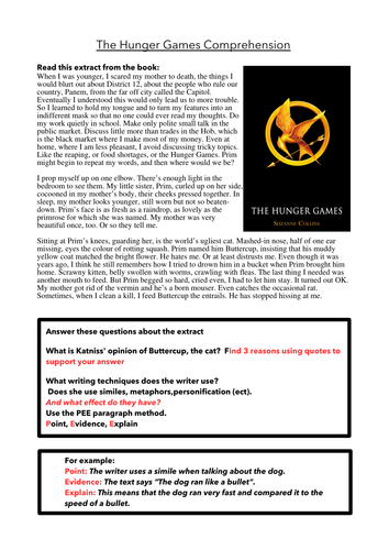 The Hunger Games worksheets