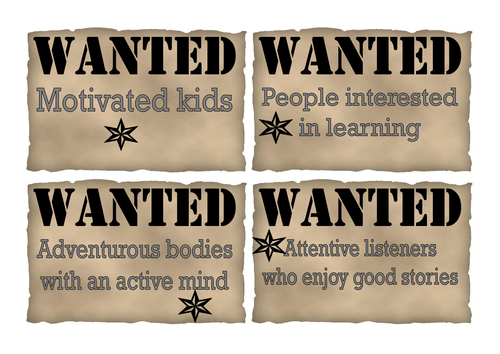 Positive pupils Wanted posters