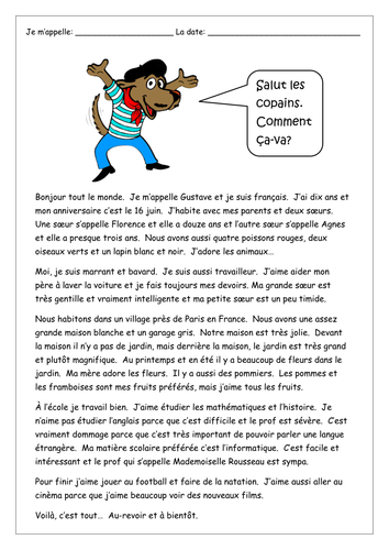 FRENCH ~ Bonjour, je m'appelle Gustave