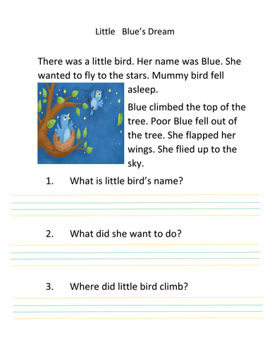 year 2 Reading Comprehension/writing