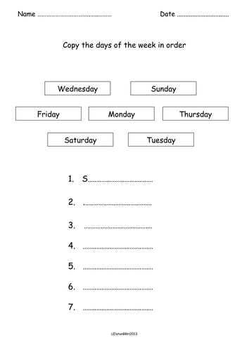 Ordering days of the week and months of the year
