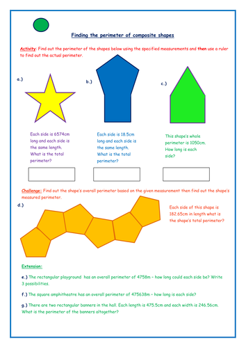 Differentiated - Finding the perimeter of composite shapes / measuring KS2 Year 5/6