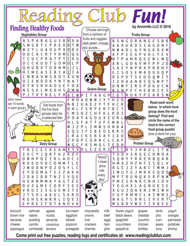 march into good nutrition word search puzzle set by