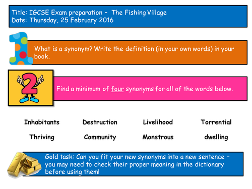 IGCSE English Language Paper Extended - The Fishing Village 2012