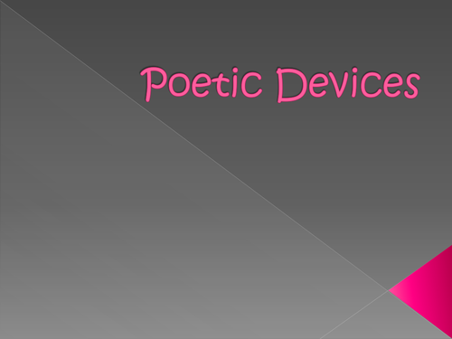 Match the Poetic Device to the Definition by - UK Teaching Resources - TES