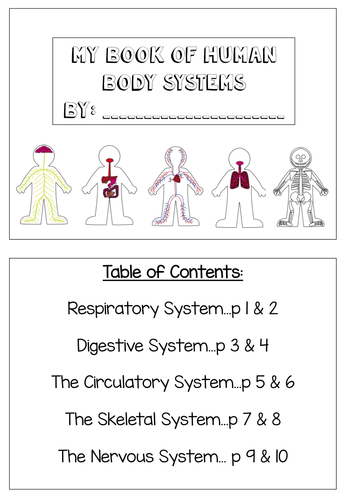 Human Body Systems Mini Book
