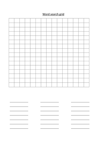 blank word search grid teaching resources
