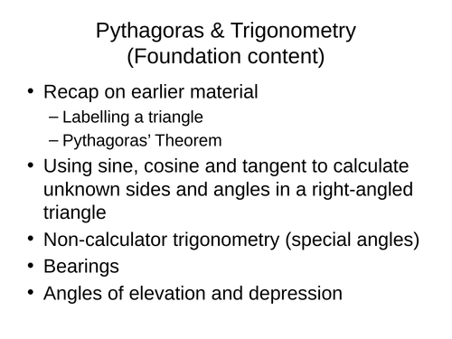 Trigonometry for Foundation GCSE