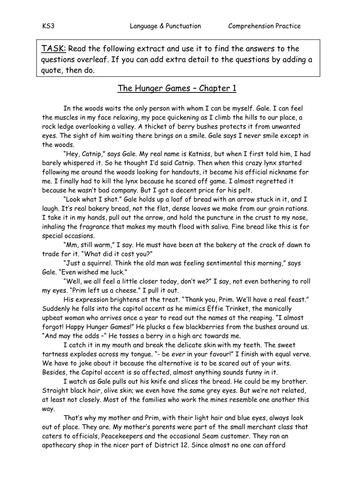 Hunger Games Comprehension & Answers