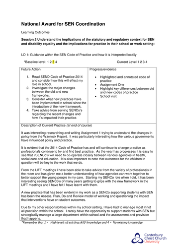 National senco award personal statement image